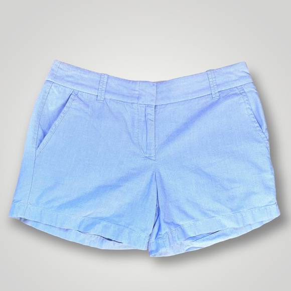 J. Crew Blue Oxford City Fit Shorts - Picture 2 of 6